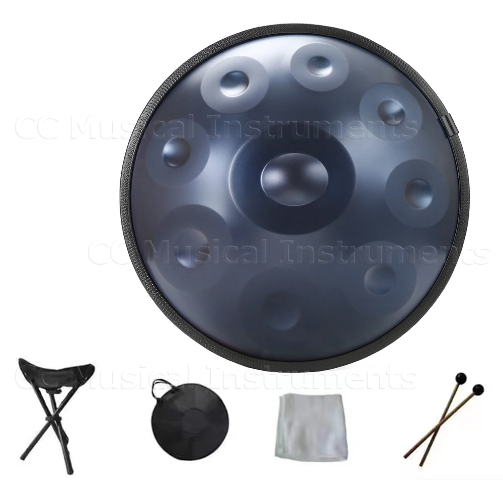 18 inch 9 tone G minor 440hz handpan drum steel tongue drum meditation instrument beginner Taber Yoga learning instrument gift