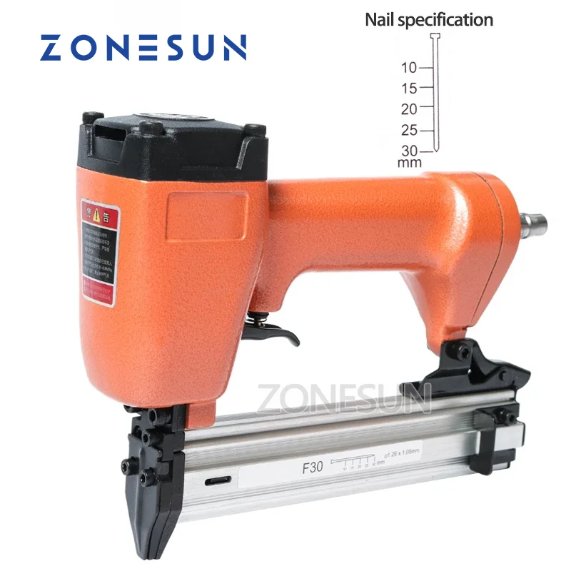 

ZONESUN F30 Carpenter Pneumatic Nail Gun Woodworking Air Stapler Nails Home DIY Carpentry Decoration