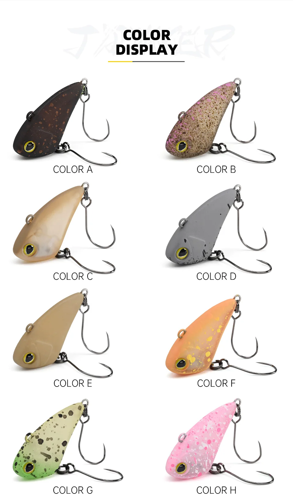 BLUX Tapdancer 28 mm 2,6 g Mini VIB Lipless Crankbait Angelköder Stream Area Forelle Vibration Kunststoff Wobbler Kunstköder – Detail 8