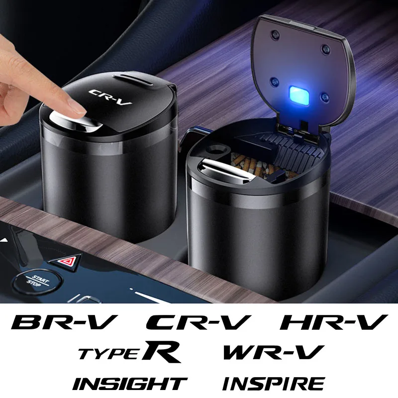 

Car Cigarette Ashtray Cup With Lid With LED Light For HONDA BR-V CR-V HR-V TYPE-R WR-V INSIGHT INSPIRE Portable Vehicle Ashtray