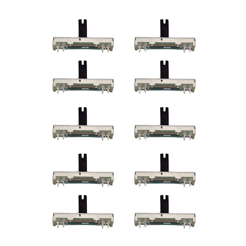 10Pcs B50k 슬라이딩 전위차계 45Mm 길이 9Mm 너비 55Mm 두께 모노 오디오 디머 페이더 믹서 Dj 장비 슬라이드