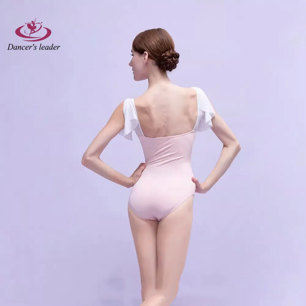 

Ballet Costume Tight Summer Velvet Stitching Flying Sleeve Gymnastics Tight Performance Aerial Yoga Costume
