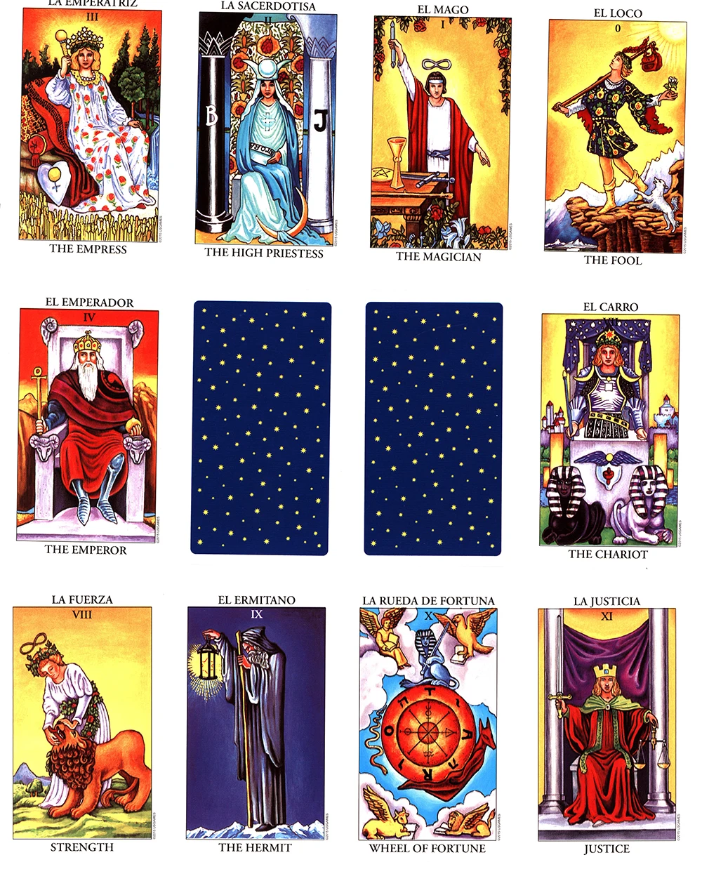 In Spanish Rider Tarot Cards for Beginners with Spanish and English Version Guidebook  Mystical Affectional Fate Divination Deck