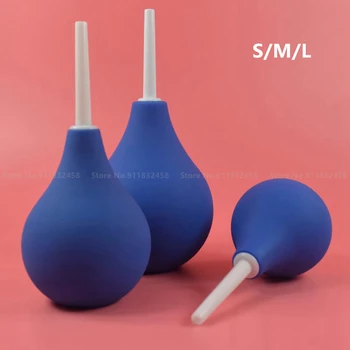 Enema Rectal Shower Cleaning System Silicone Gel Blue Ball For Anal Anus Colon Enema Anal Cleaning anal plug 2