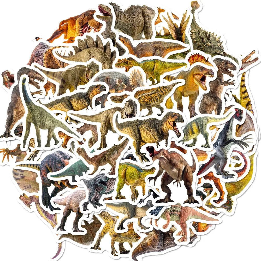 

10/50Pcs Jurassic Animal Sticker Dinosaur Graffiti Toys for Kids DIY Fridge Skateboard Phone Notebook PVC Car Sticker Wholesale