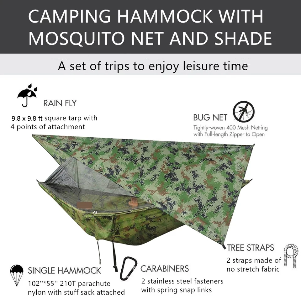 Shade Sunshade Double Bed Outdoor Garden Camping Canopy Shelters Tarp Uv Blocking Parasol Mosquito Nets Hanging Hammock Survival