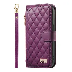 Edge70 Fusion Plus 5G Zipper Leather Wallet Flip Case with Air Signature Cover for Moto X70 Air (Purple (Only Strap))