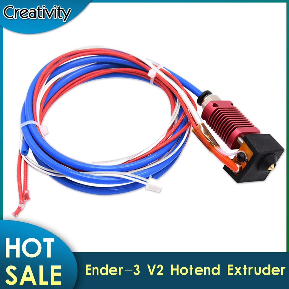 Creativity Ender-3 V2 Hotend Extruder Kits Aluminum Heat Block with Heater Thermistor for Ender 3 V2 3D Printer Parts 6pcs lerdge 3d printer accessory aluminium v6 heat block for reprap extruder for ht ntc100k hotend heater