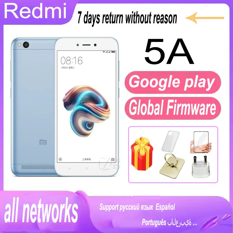 global version Xiaomi Redmi 5A  MSM8917 Snapdragon 425 mobilephone straight talk cell phones unlock android smartphone