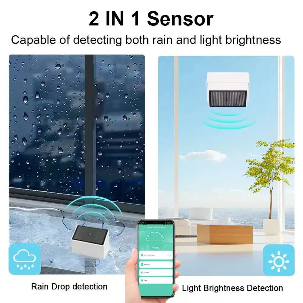 2in1 Tuya Zigbee Rain Sensor & Brightness Detector IPX4 Waterproof Compatible wi