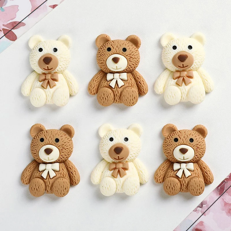 

10Pcs Cartoon Coffee Bear Resin Bears for Phone Decor Scrapbooking Craft DIY Jewelry Accessories