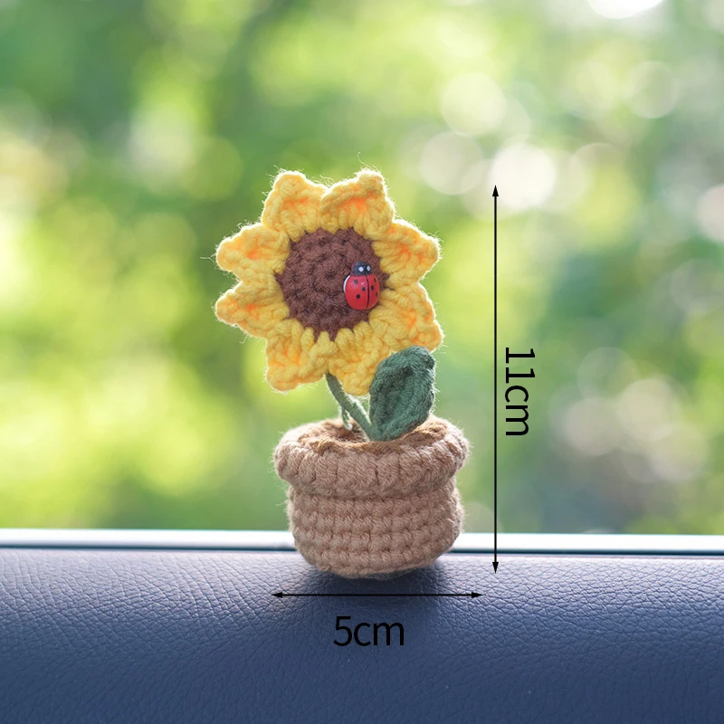 Handcrafted Crochet Floral Arrangement - Tulip and Sunflower Decor Piece