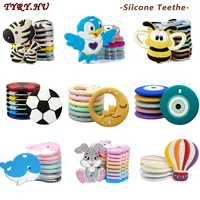 1Pc New Baby Silicone Teether BPA-Free Cartoon Bird Bee Baby Necklace Pendant Silicone Teether Baby Teeth Care Chewing Toy 1