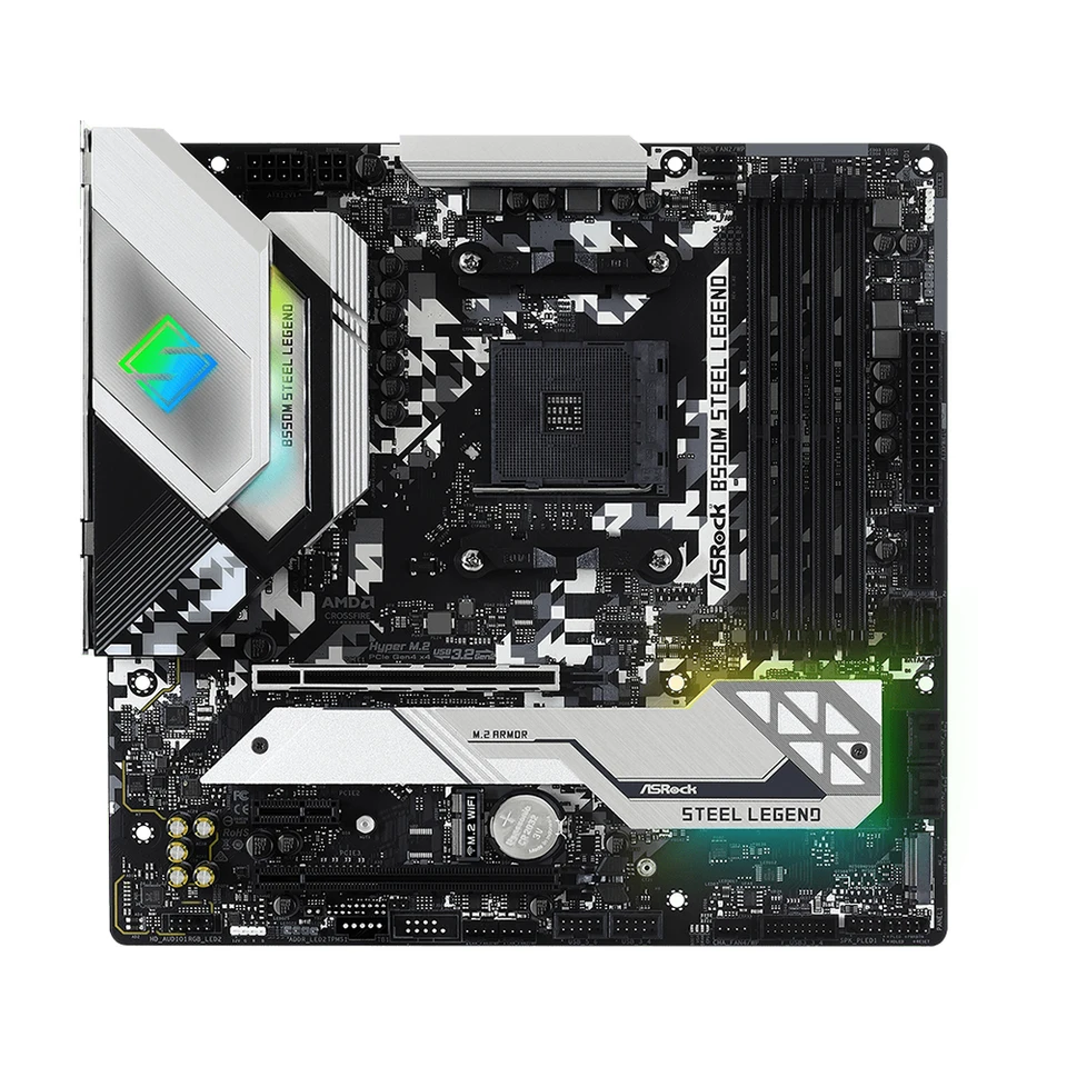 CPU ASRock Steel Legend B550 Ryzen 7 5700X ASRock B550M Steel Legend Motherboard Support 5800X3D 5700X 5600G