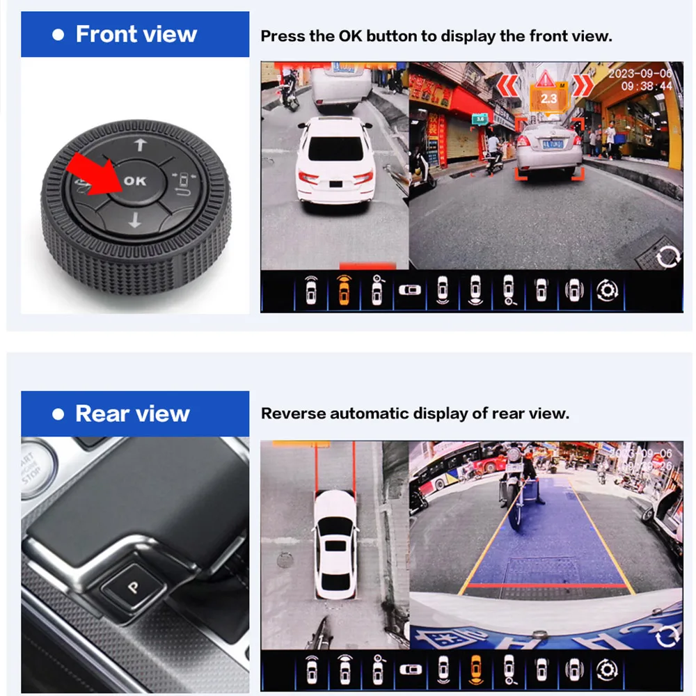 Smartour 4K AHD 1080P 3.5D AI 360 Degree SVM Surround View Camera System Birdeye Panoramic 4 way monitoring DVR 12V HD For Honda
