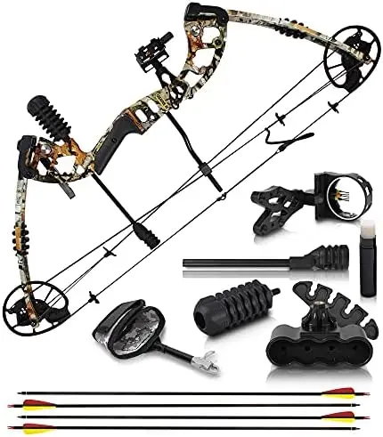 

Bow and Arrow for Adults and Youth \u2013 Hunting Bow Archery Set with 4 Arrows, Fully Adjustable for Women and Youth 30-70 LBS,