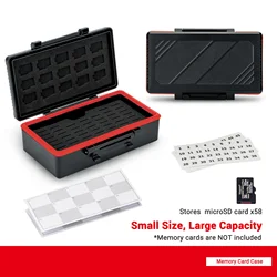 Water - Resistant 58 - Slot Memory Card Storage Organizer with Labels & Notepaper (Black)