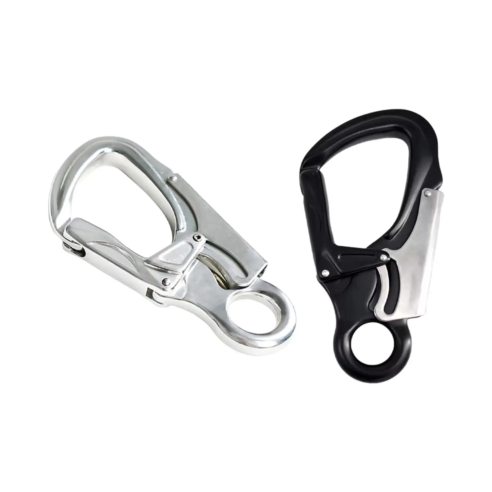 Double Locking Snap Hook High Strength Smooth Key Nose Gate Carabiner Clip for Climbing Hiking Downhill Hammocks Camping