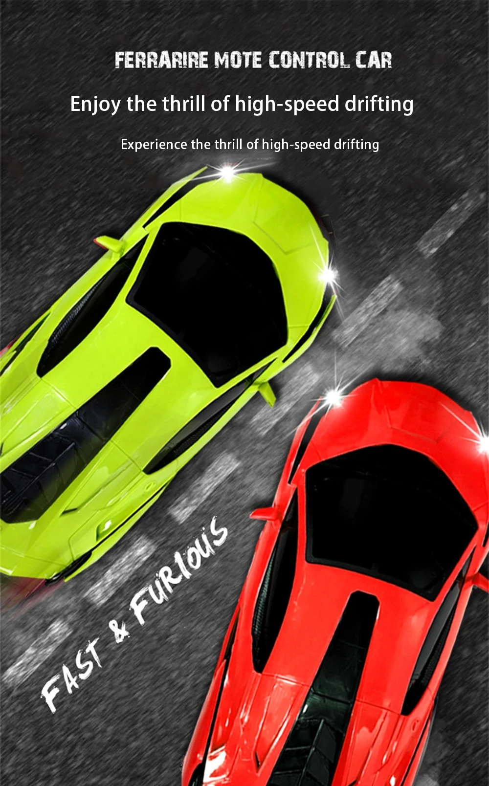 Rc Car Fast With Led Light 2.4g Radio Remote Control Sports Cars Stunt High-Speed Drift Racing Electric Toys Car For Kids Boy
