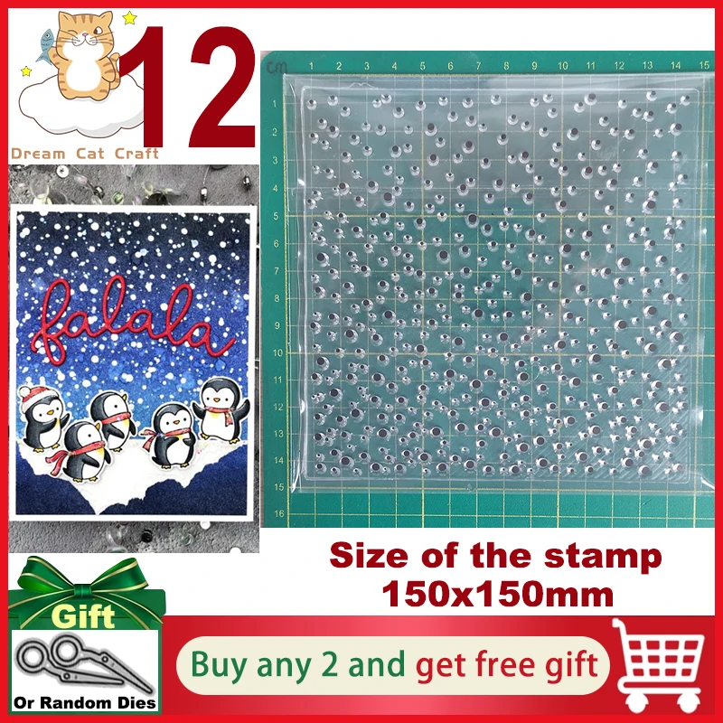 Falling Snow Background Clear Stamp DIY Scrapbooking Card Album Paper ...