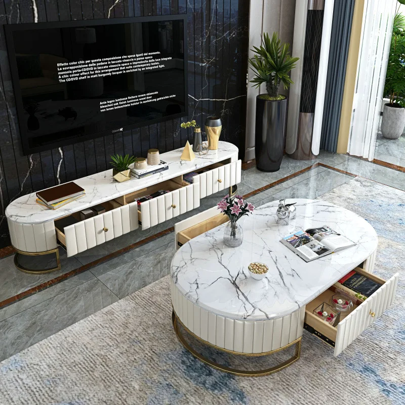 Postmodern Light Luxury Coffee Table Modern Minimalist Marble Coffee