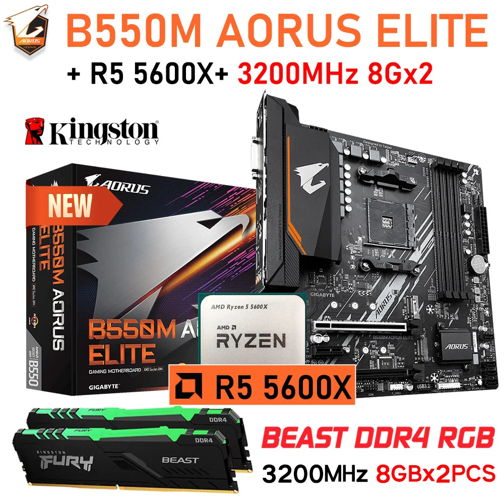 Gigabyte Carte Mère Gab550m Aorus Elite, Composant Pc, Processeur