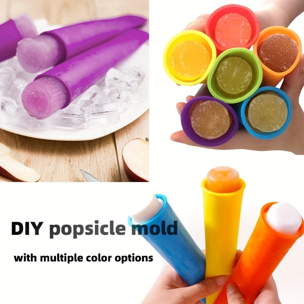 Silicone Popsicle Molds 6pcs Reusable DIY Freezer Handheld Stick Kitchen Supplies