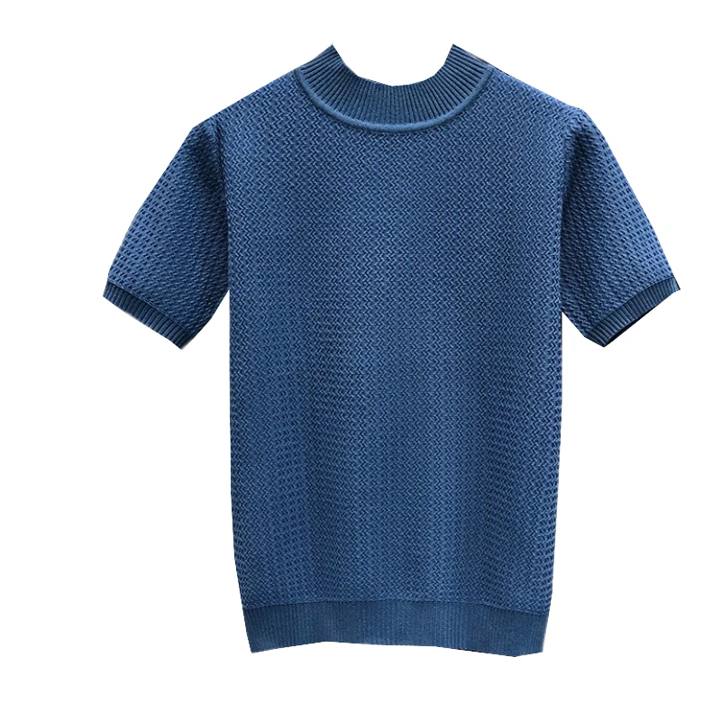 Men's ort Sve Knitted irt f High Collar  Color Casual Base Layer Trendy Top Loose Fit Youthful Energy Sle