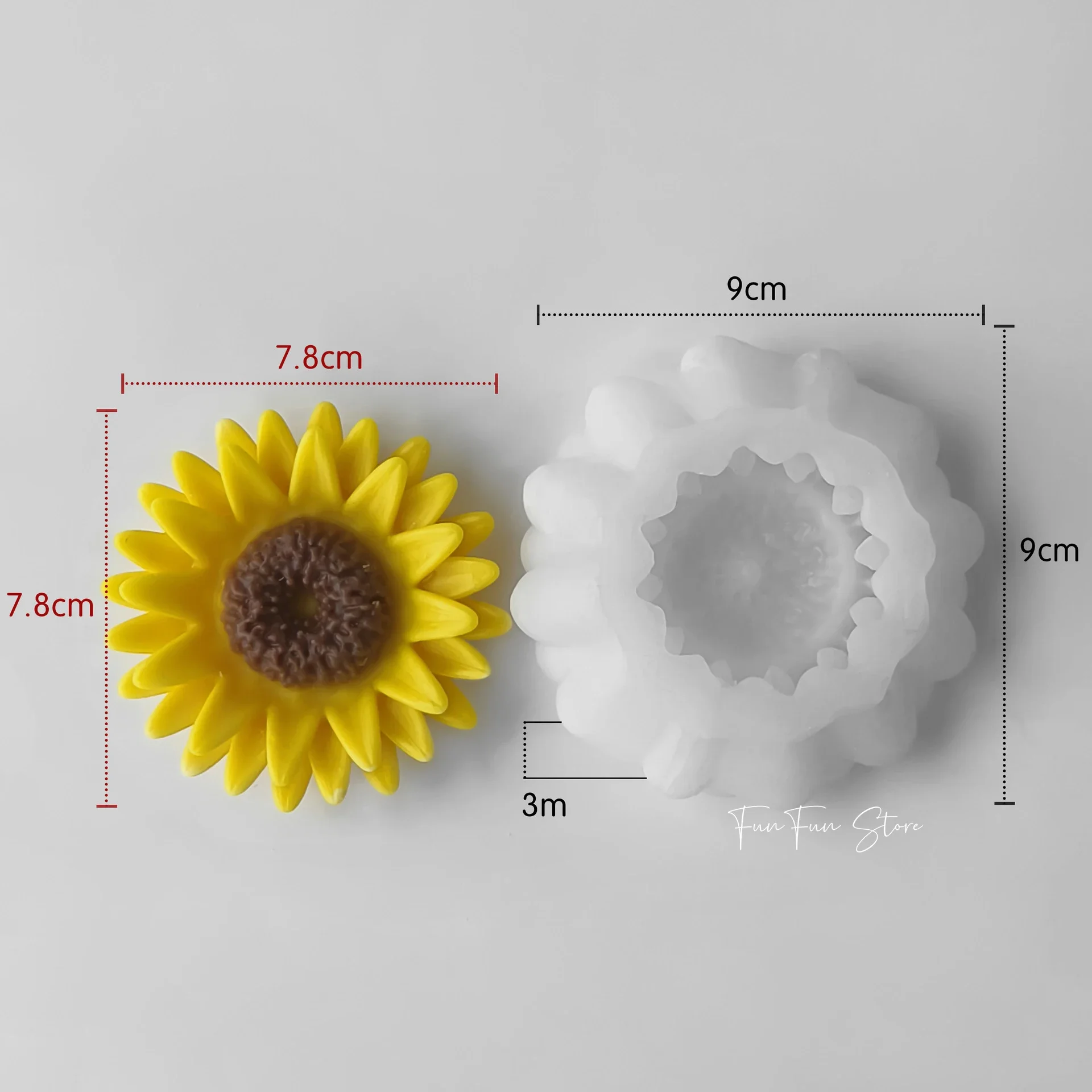 Stampo In Silicone Per Sapone A Forma Di Fiore - 9 Cavità - Sunlower - Per Candele, Cera, Cioccolato