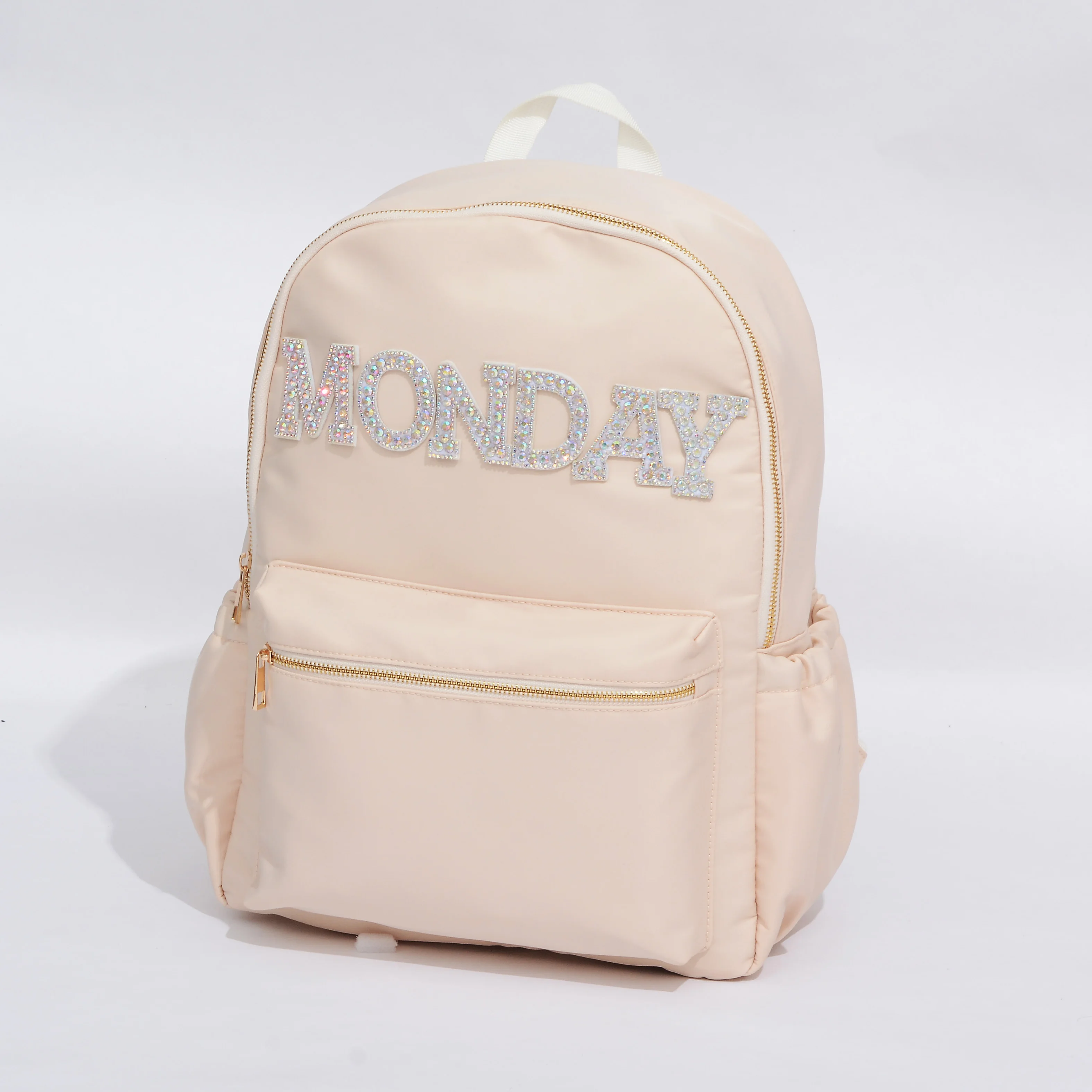 Solid Color Nylon Waterproof BackPack Large School Bag for Teenage Girls Fashion College Student Large Capacity Travel Bag
