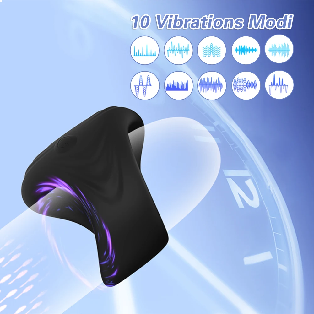Giocattolo vibratore estensore del sesso per uomini 10 modalità Masturbatore maschile pompino Glande vibratore allenatore ritardato ritardato ed_voghion.com