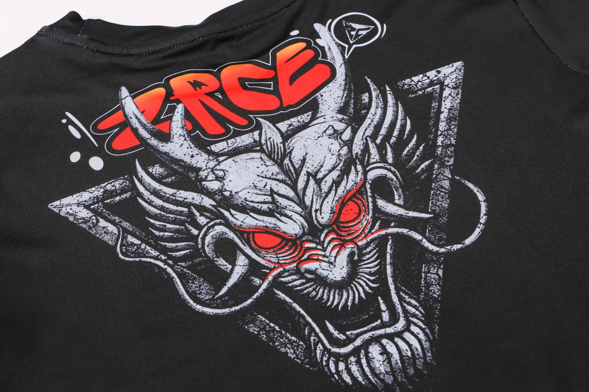 T-shirt sportiva a maniche corte da uomo Camicia a compressione con stampa di cartoni animati Manica corta di alta qualità adatta per gli sport fitness da boxe - immagine 4