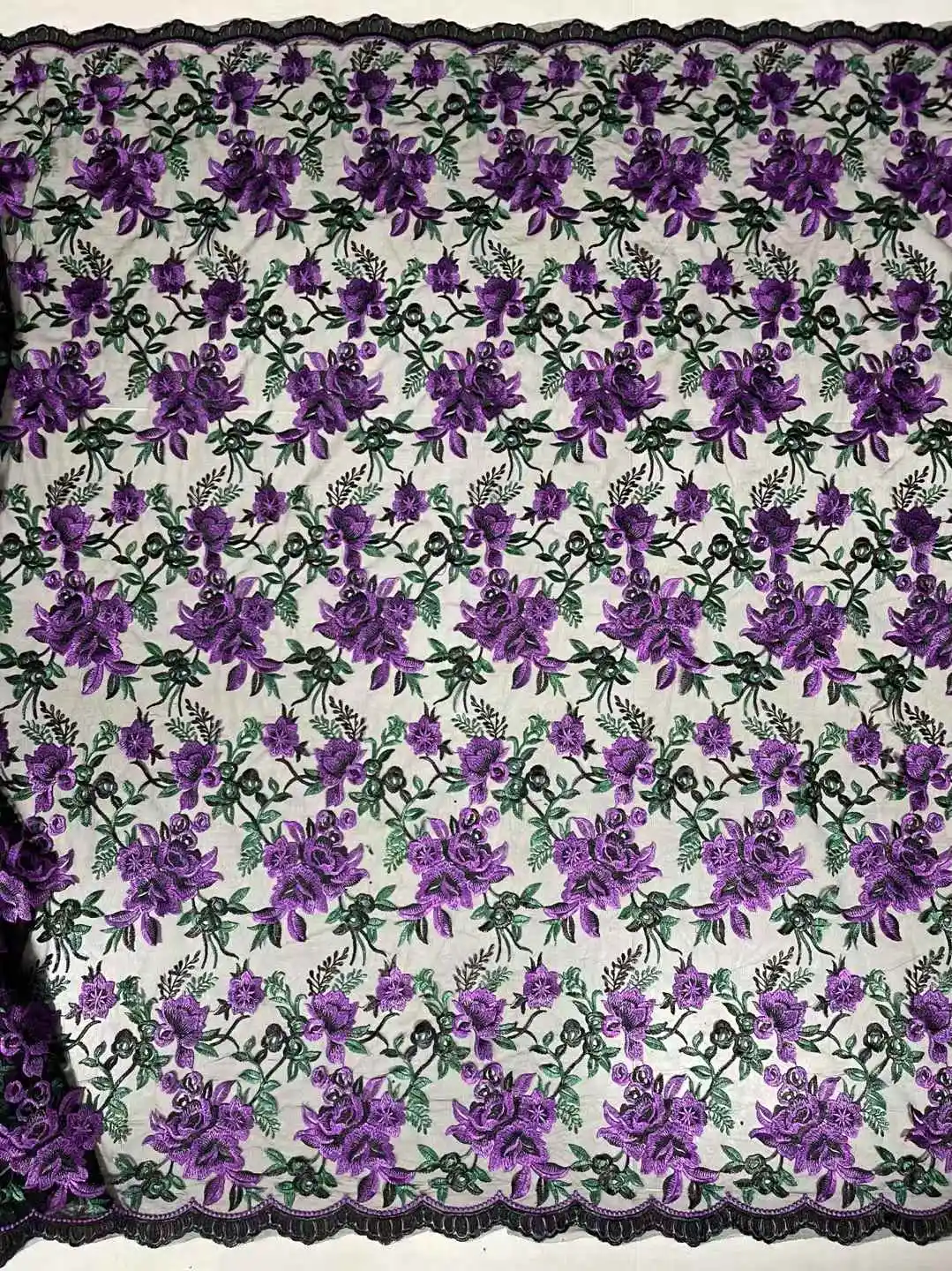 5 Yards Neueste Beste Qualität Zarte Bestickte Österreichische Spitze Sehr Weicher Mesh-Tüll-Stoff für Party- und Abendkleider NN_2468 – Detail 10