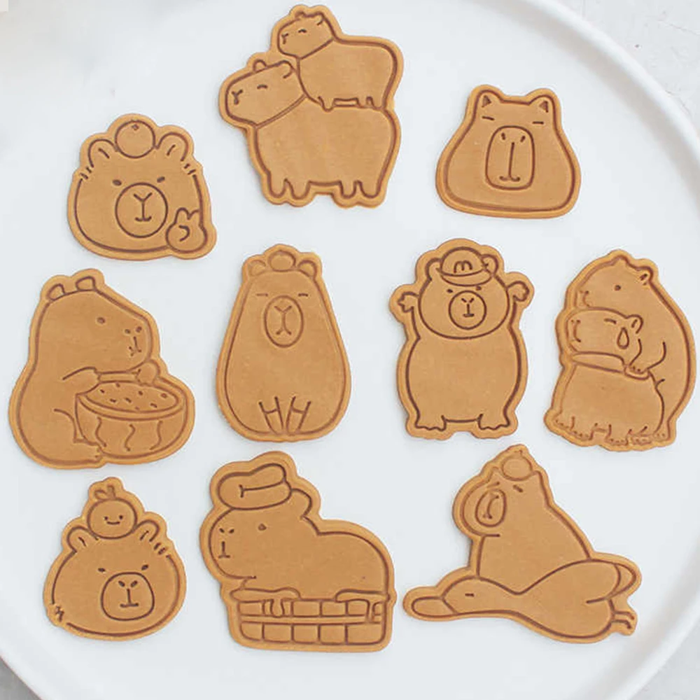 Cartoon Capibala Cookie Mold 3D Stereoscopic Pressing Cookie Baking Tools