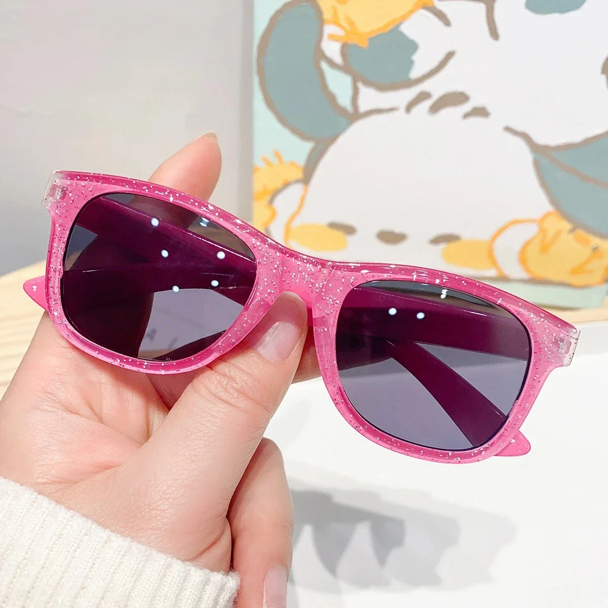 Children's Colorful Shiny Square Sunglasses Girls Trendy Fashionable Cute Sun Glasses Kids Eyewear Lentes De Sol children sunglasses kids sunglasses fashion sunglasses