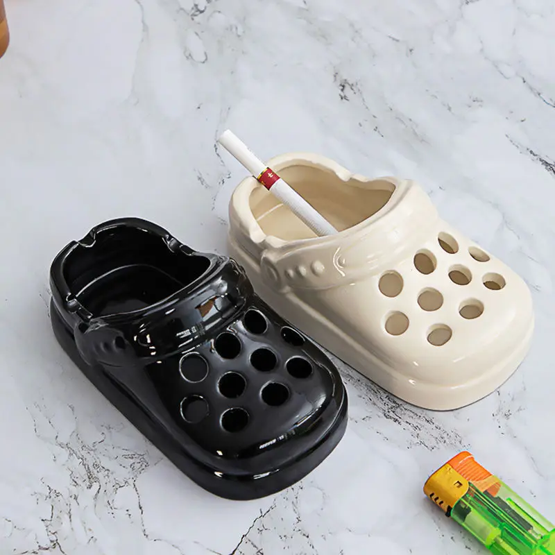 Ceramic Ashtray Cave Shoes Ceramic Ashtray Office High Beauty Cute Living Room Home Trendy Ashtray Desktop Anti Fly Ash