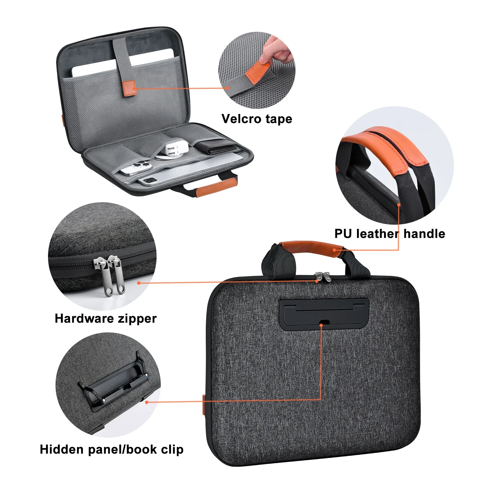 Eary Laptop Bags Notebook Sleeve Briefcase Large Laptop Case Tablet Stand for Men Women Business Office Travel for 13.3-16.2"in