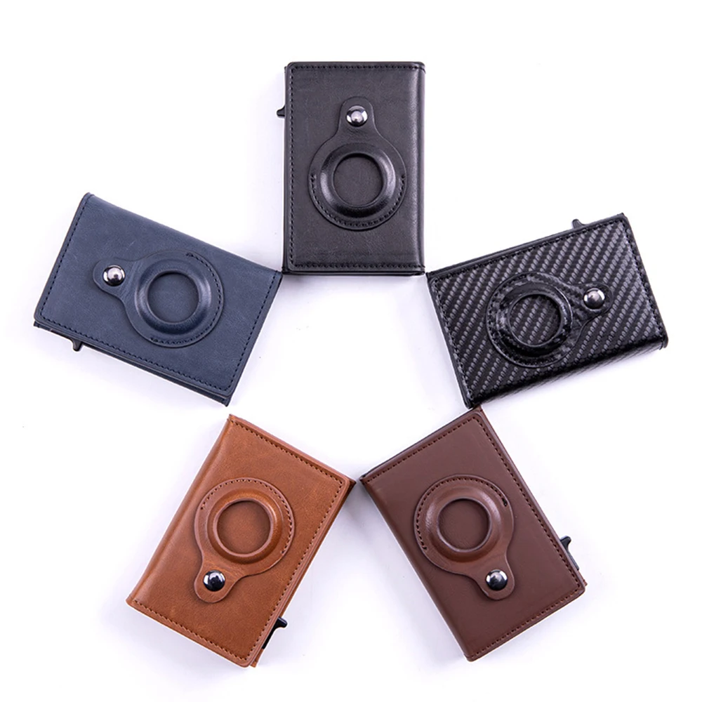 New Apple Airtag Wallet Men Carbon Fiber Fashion ID Credit Card Holder Rfid Slim Airtag Slide Wallet Designer Cardholder
