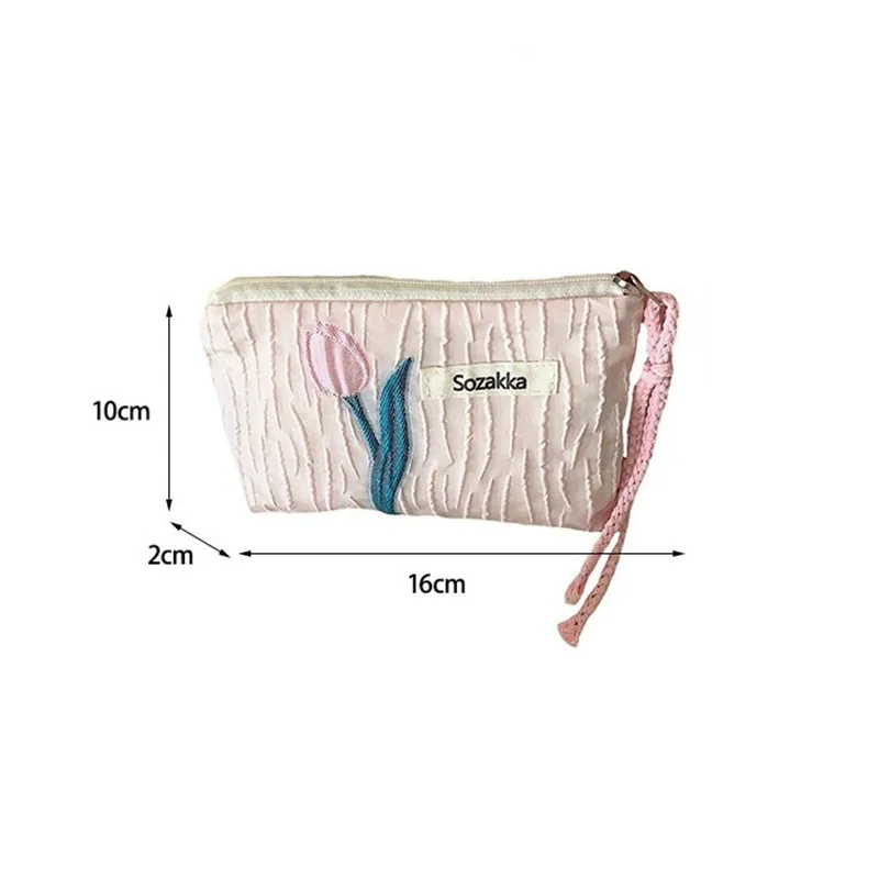 Kawaii Floral Travel Coin Purse Lipstick Cosmetic Small Storage Bag Cute Women Makeup Handbags Wallet Organizer Pouch Card Bags makeup organizer cosmetic bag cosmetic storage bag makeup bag cosmetic case storage bag product storage bag