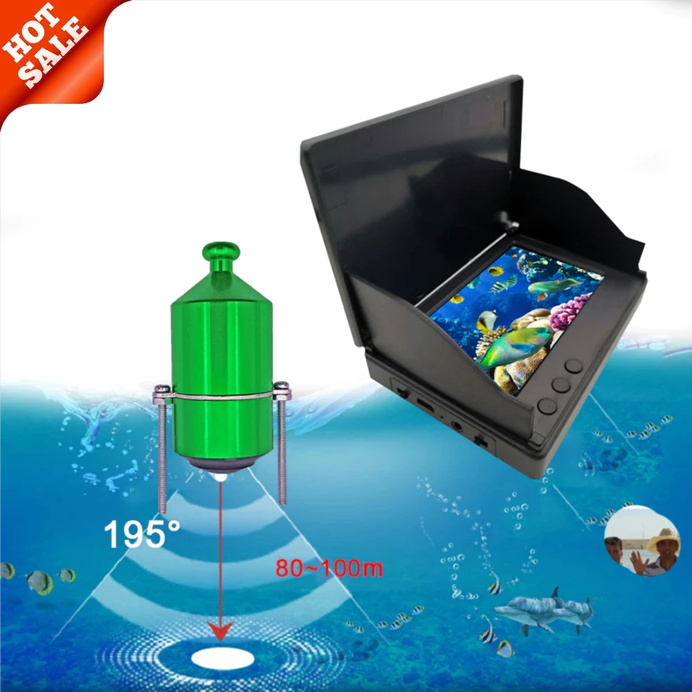 

1080P CVBS Portable Sonar Fish Finders Fishing Lure Echo Sounder Fishing Finder Alarm Transducer Lake Sea Fishing 80-100m Depth