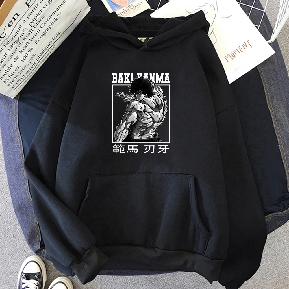 

Anime Baki Hanma 2D cetak pria Hoodie katun kasual kebesaran Pullover populer Streetwear Fashion Sweatshirt tren pakaian pria