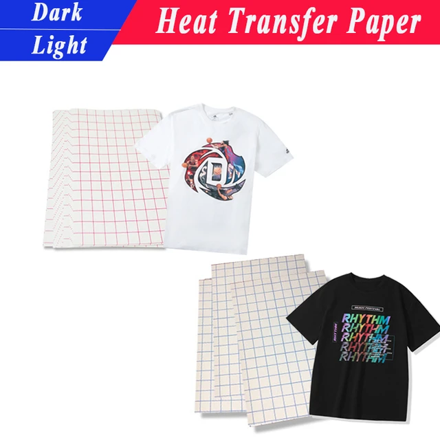 Papel de transferencia térmica para camisetas, tela de 100% algodón, color  claro/oscuro, diseño de impresión por inyección de tinta, A3, A4 -  AliExpress