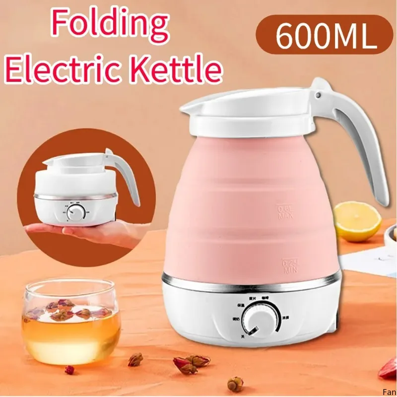 

600ml Collapsible Compression Thermostat Kettle Home Mini Tea Kettle 110-220V Travel Kettle Portable Samovar