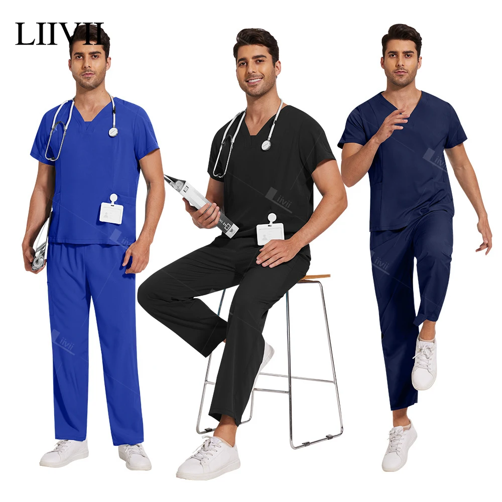 10 Colors Unisex Short Sleeved Pharmacy Nurse Uniform Hospital Doctor Workwear Oral Dental Surgery Uniforms Medical Scrubs Sets