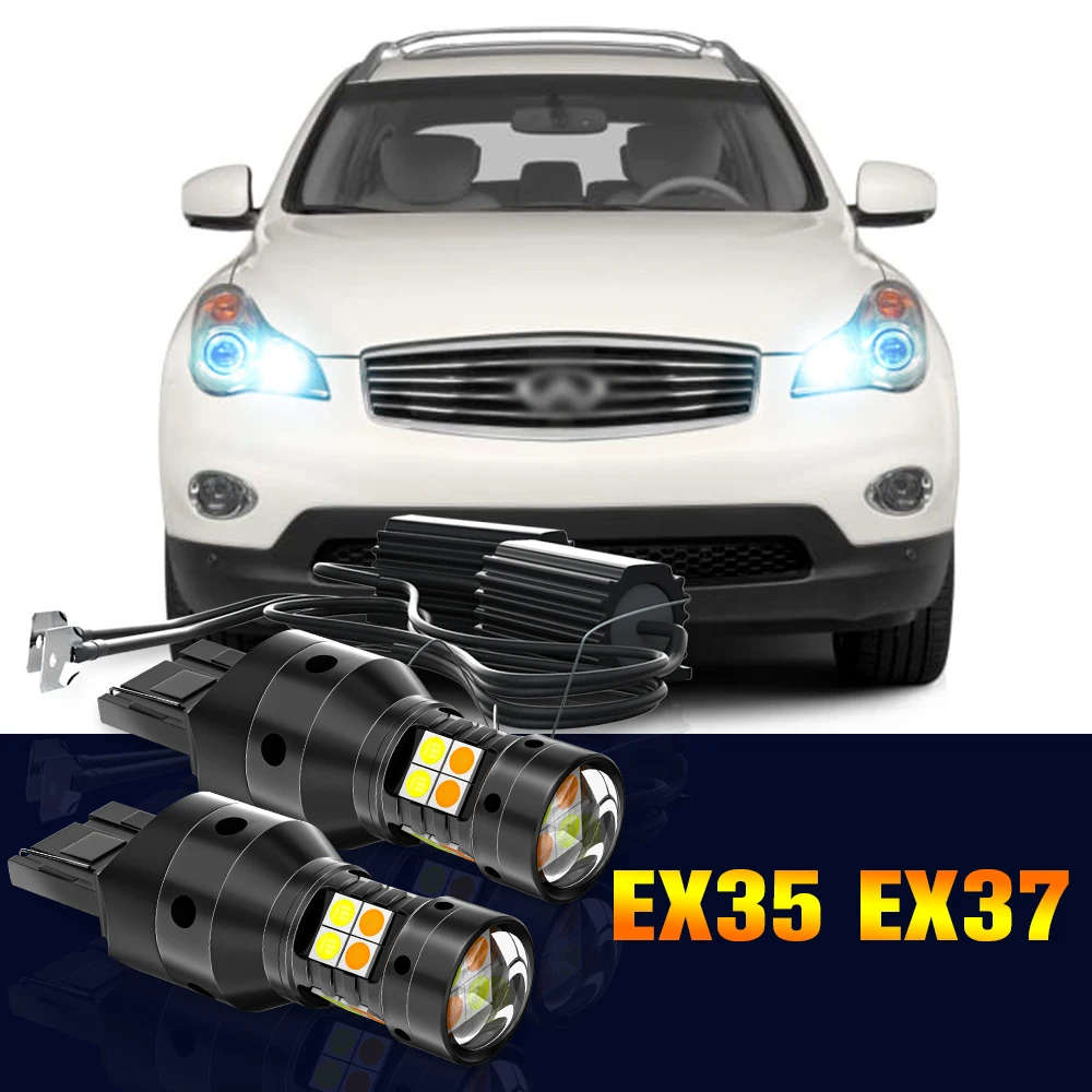 

2pcs LED Dual Mode Turn Signal+Daytime Running Light DRL Lamp For Infiniti EX35 EX37 2008-2014 2009 2010 2011 2012 Accessories