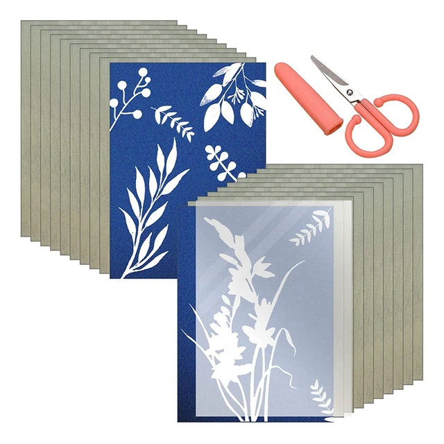 Sunprint Kit - Sun Printing Craft Kit - Cyanotype Paper Nature - Large