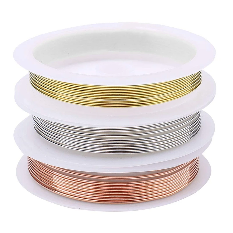 3 Rolls 18 Gauge Jewelry Copper Craft Wire,Tarnish Resistant Jewelry Beading Wire For Jewelry Making Supplies & Crafting