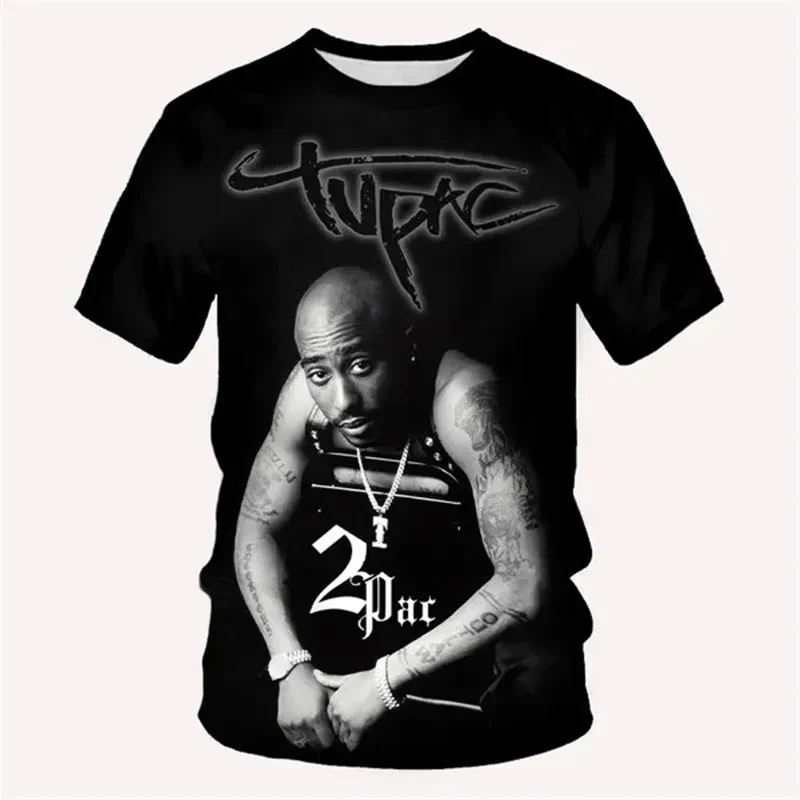 Футболки 2Pac с рисунком рапера Тупака, уличная одежда с 3D принтом для мужчин и женщин, модная футболка большого размера в стиле хип-хоп с коротким рукавом, Детские футболки, топы, одежда