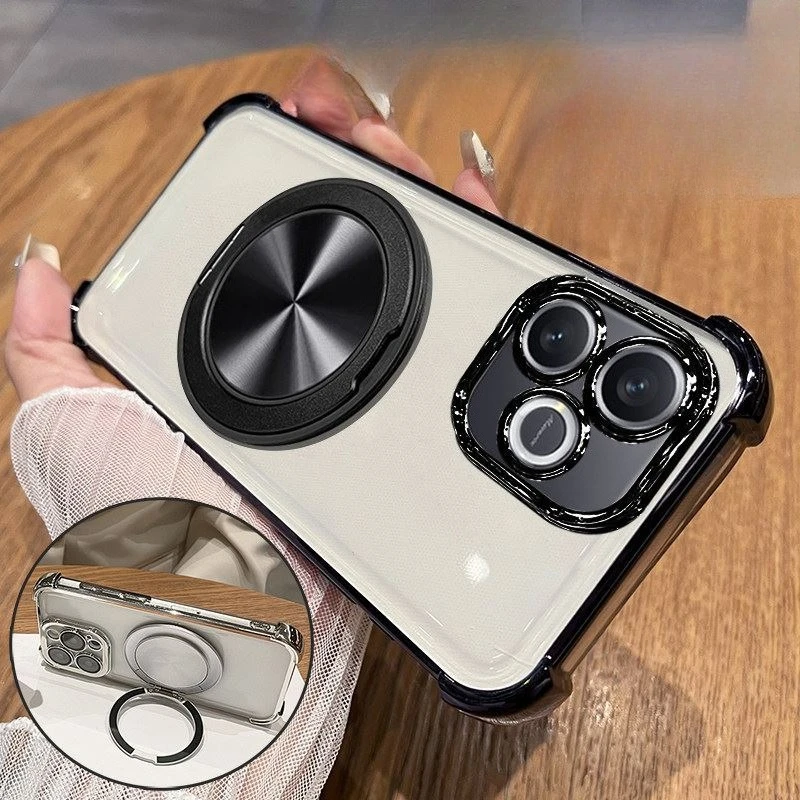 Magnetic Rotating Stand Matte Skin-Friendly TPU Case - Ultra-Thin Shockproof Cover