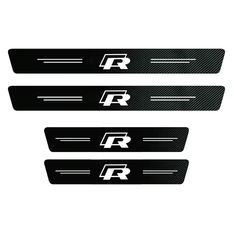 Premium Carbon Fiber Car Door Sill Scuff Plate Decor Stickers, Multiple Pack Options Available